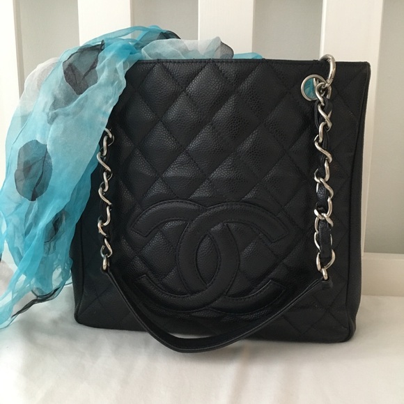 CHANEL Handbags - Chanel Petite Tote in Blue 100% authentic